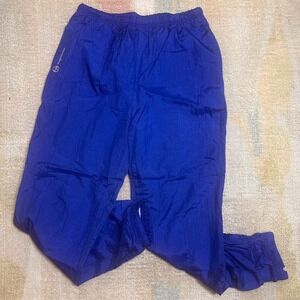 Sergio Tacchini Vintage 90s Royal Blue Nylon Track Pants Zip Ankle Men size 34